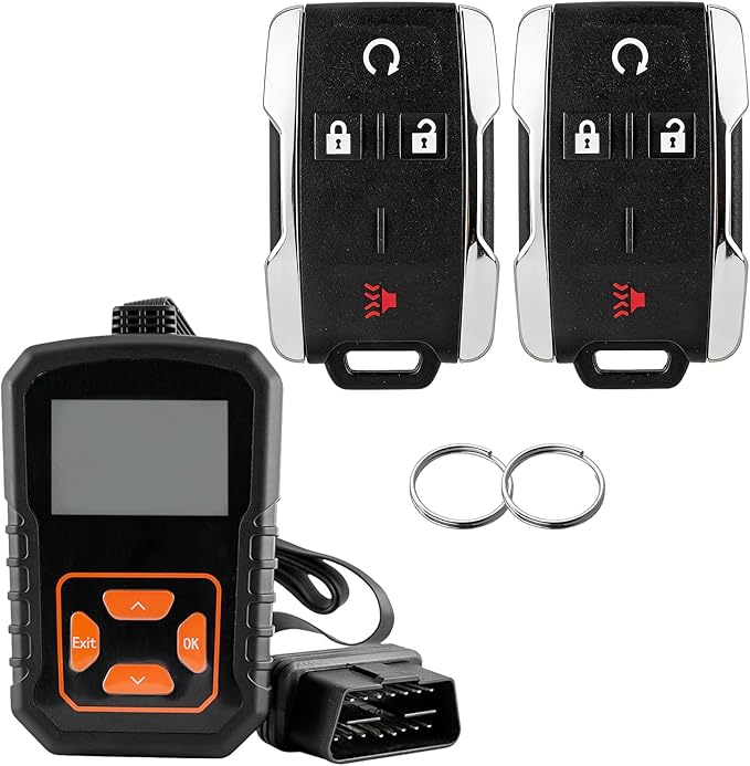 DIY Key Fob Kit Replacement for 2014 2015 2016 2017 2018 Chevy Silverado 1500 2500 3500 HD GMC Sierra 2015-2020 GMC Canyon Chevy Colorado Keyless Entry M3N-32337100 with Easy OBD Tool At Home