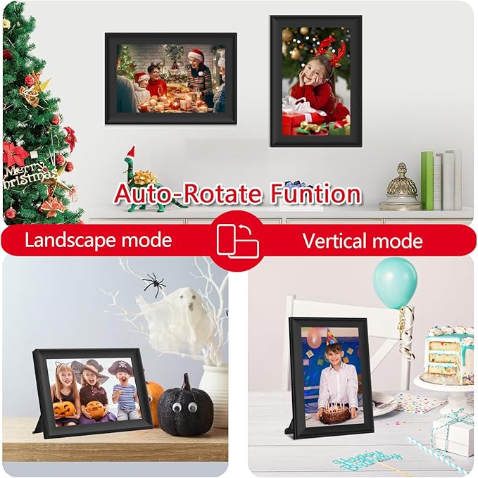 SSA WiFi Frame 32GB Digital Picture Frame WiFi 10.1 inch Digital Photo Frame with IPS Touch Screen, Auto-Rotate,Send 50 Photo Unlimited,Share Photos/Videos Instantly via App or E-Mail from Anywhere