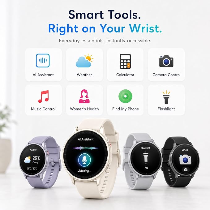 Smart Watch for Women (Answer/Make Call), 1.65" HD Fitness Tracker with Heart Rate/SpO2/Sleep Monitor, Pedometer, 110+ Sports Modes, 3ATM Waterproof, 7-Day Battery, for iOS Android