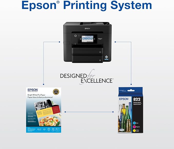 EPSON 822 DURABrite Ultra Ink Standard Capacity Color Cartridge Combo Pack (T822520-S) Works with WorkForce Pro WF-3820,3823, 4820, 4830, 4833, 4834
