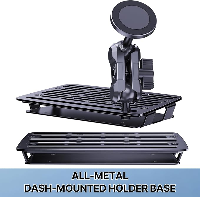 Stainless Steel Phone Mount for 2019-2023 Ford Ranger XL/XLT/Lariat - Heavy Duty All-Metal Shakeproof Bolt-On Install Super Stable Dash Phone Holder - Ford Ranger Phone Mount