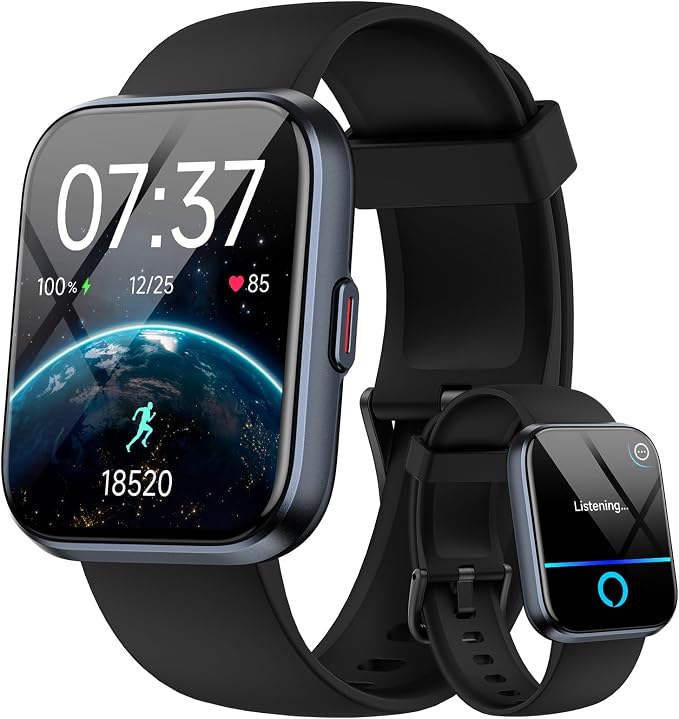 Smart Watch for Men Women, 1.85" HD Smartwatch for iPhone/Samsung/Android (Answer/Make), Fitness Tracker with Heart Rate/Sleep/SpO2 Monitor, Smart Watches 3ATM Waterproof 120+ Sport Modes, Alexa
