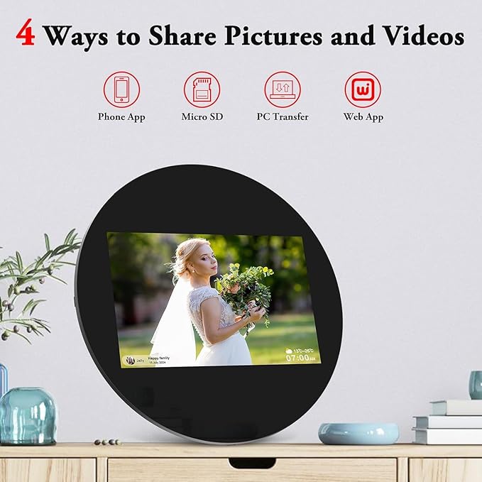 Digital Picture Frame, ThankVip 10.1 Inch WiFi Digital Photo Frame, IPS HD Display Touch Screen,32GB Storage, Slideshow, Wall Mountable, Auto-Rotate, Share Photos and Video via Uhale App