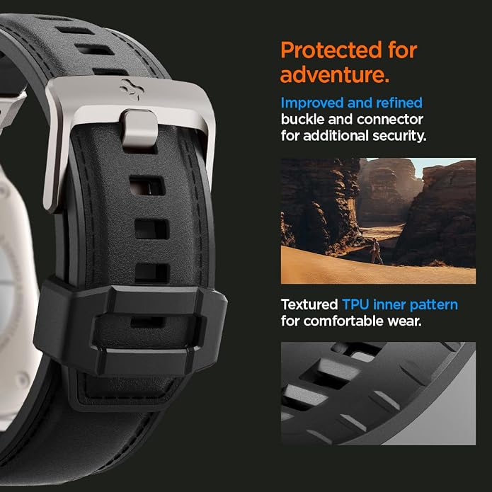 Spigen DuraPro Armor Durable Metal Connector Strap Designed for Apple Watch Band Compatible with Ultra 2/1 49mm, Series 10 46mm, 9/8/7 45mm, SE2/SE/6/5/4 44mm, 3/2/1 42mm