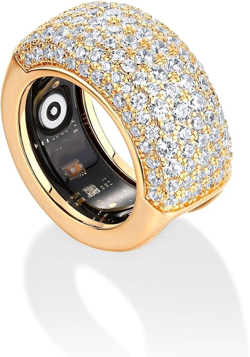PAVOI 14K Gold Plated Pave Smart Ring Cover Compatible with Oura Ring Gen 4