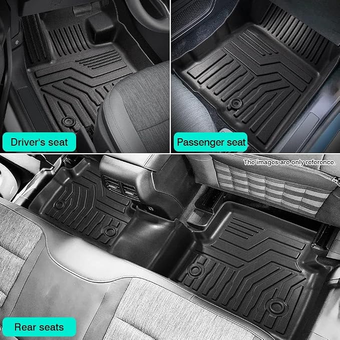 T TGBROS Floor Mats Custom Fit for 2021-2026 Kia Sorento Gas Only (Only Fits Bench Model &7 Seats) Accessories All Weather Protection TPE 1st + 2nd + 3rd Rows Floor Liners Set Non-Slip Black