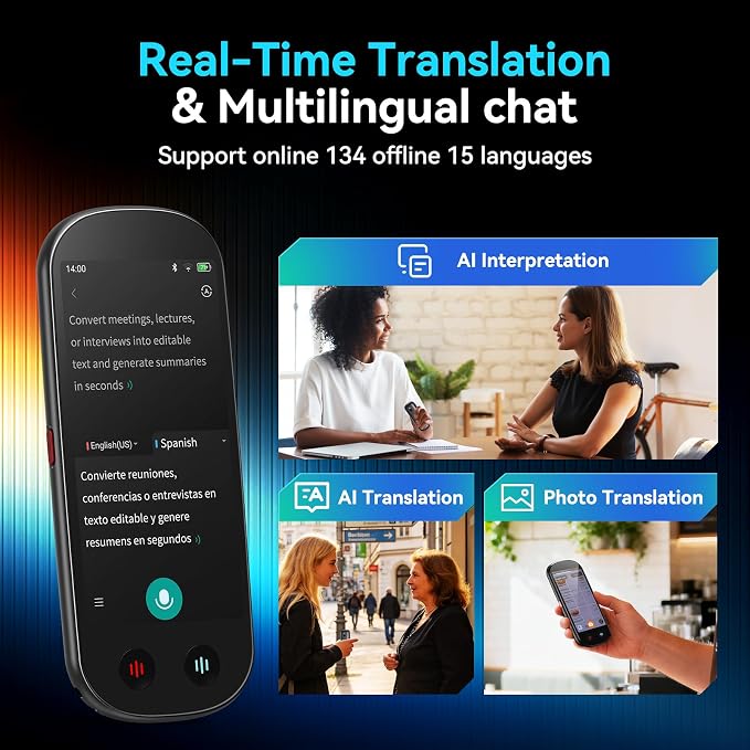 AI Voice Recorder with Playback, Digital Voice Recorder with Unlimited Transcription, Summary, Translation, 80GB Voice to Text Meeting Recorder and Transcriber, AI Recorder for Lectures, Interviews