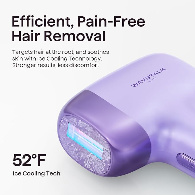 Wavytalk IPL Hair Removal Device, Bare It with Precision Roller for Face Body Bikini – Long-Lasting Result & Painless, 24J Dual-Pulse & Ice Cooling, At-Home Use for Women and Men, Corded