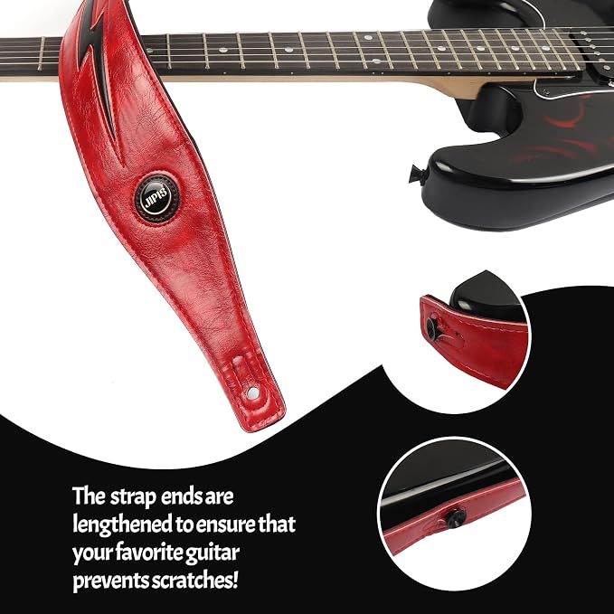 Handmade Retro Embossed Guitar Strap Super Soft Cowhide Leather Belt for Electric Acoustic Guitar Bass Guitarra Gig
