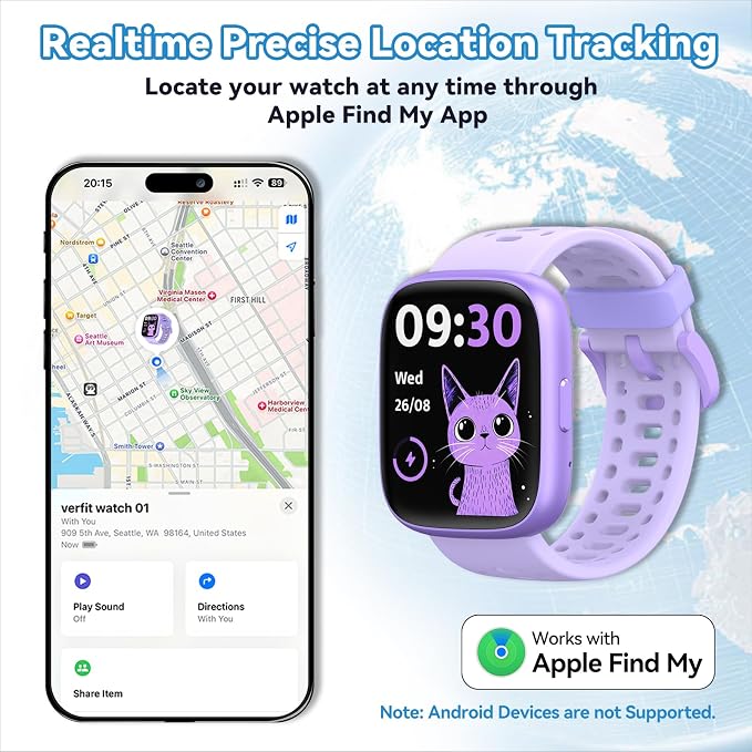 Fitness Tracker Watch, No APP/Phone Required Pedometer Watches Compatible with Apple Find My, Heart Rate, Sleep Monitor Calories Step Counter Stopwatch Waterproof Gifts