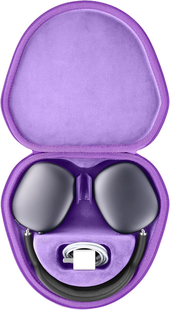 co2CREA Hard Case with Sleep Mode Replacement for Apple AirPods Max 2 / AirPods Max Wireless Over-Ear Headphones (Purple Case)
