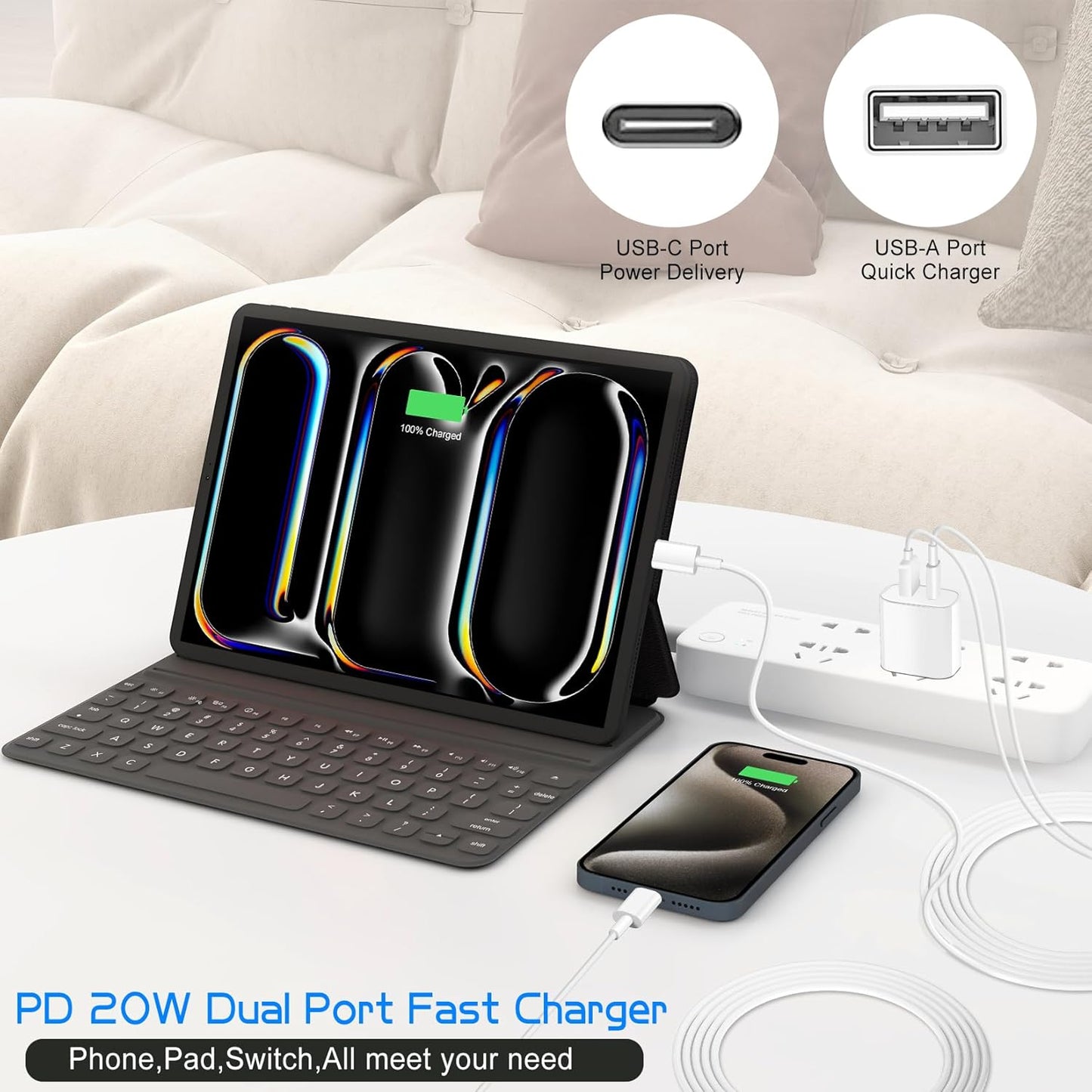 Dual Port A/C Charger for iPhone 16 15,Double A/C iPhone 16 15 Charger Fast Charging Block,2Pack Quick USB C Chargers Fasr Charging 6FT Type C Cable foriPhone 16/16 Pro Max/16e/15 Plus/15 Pro,iPad Pro