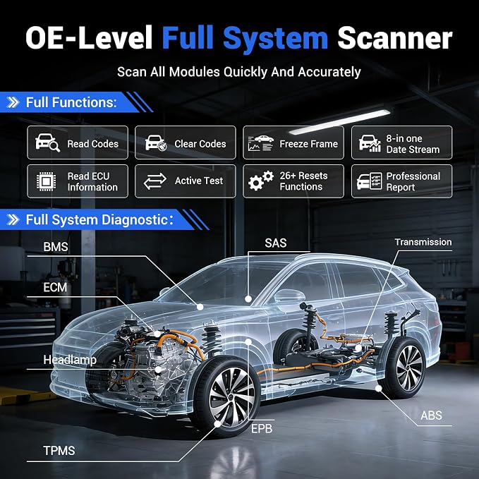 Bidirectional OBD2 Scanner Diagnostic Tool VDIAGTOOL D200, Bluetooth Scan Tool-Lifetime Free Updates, 26 Resets (Unlockable 49+), Full System Car Code Reader for iOS & Android, FCA AutoAuth & CAN-FD