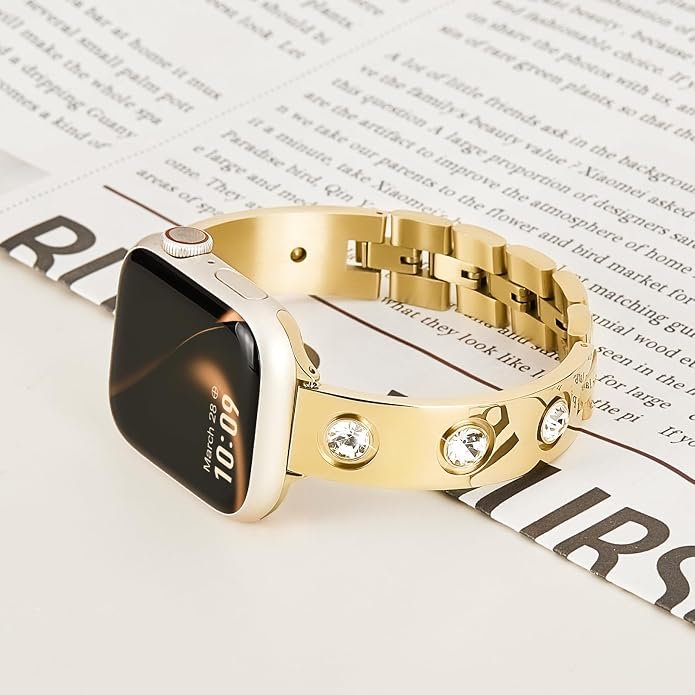 Missair Compatible with Apple Watch Band 38mm 40mm 41mm 42mm 44mm 45mm 46mm 49mm, Stainless Steel Metal Strap Women Dressy Bracelet Wristband for iWatch Series 11 10 9 8 7 6 5 4 3 2 1 SE Ultra