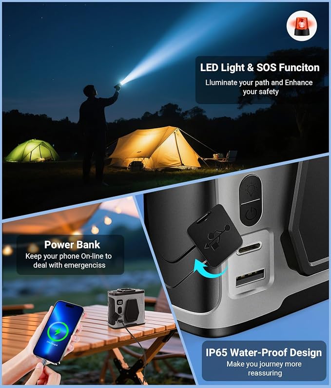 20000RPM Wearable Waist Clip Fan, 10000mAh 40H Long Lasting Brushless Motor, Hands-Free Cooling Fan For Jobsite Camping