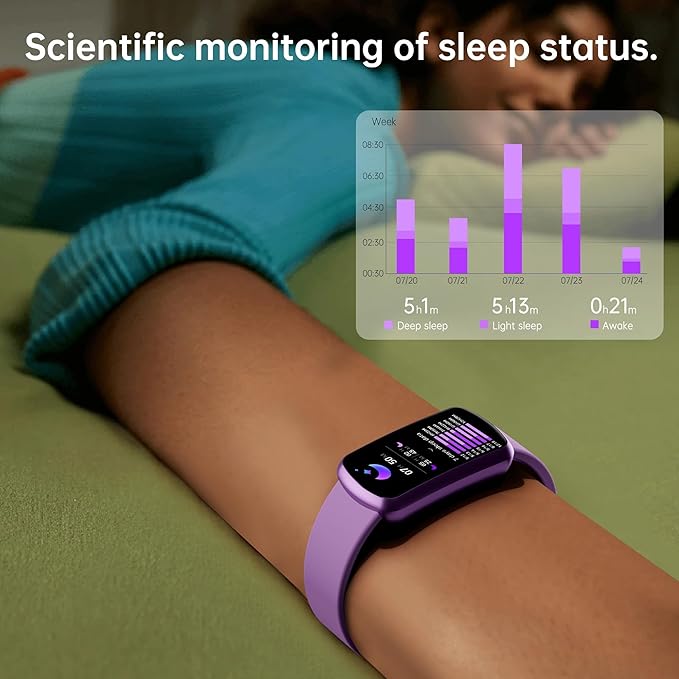 Health Fitness Tracker with 24/7 Heart Rate, Smart Watch with Blood Pressure and Blood Oxy-gen Monitor, Bulit-in 120+ Sport Mode, Sleep Tracking Waterproof Activity Tracker for Women Men