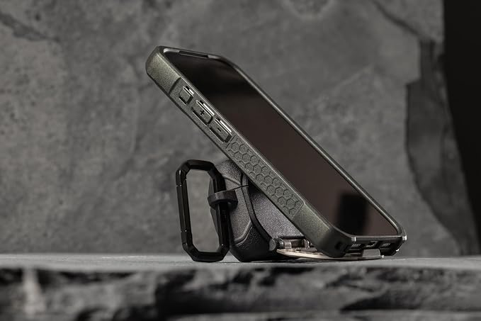 URBAN ARMOR GEAR UAG Designed for AirPods Pro 3rd Gen Case - Built-in Phone Stand Detachable Carabiner Clip Rugged Military Grade Drop Proof Protective Cover, Monarch Black/Silver