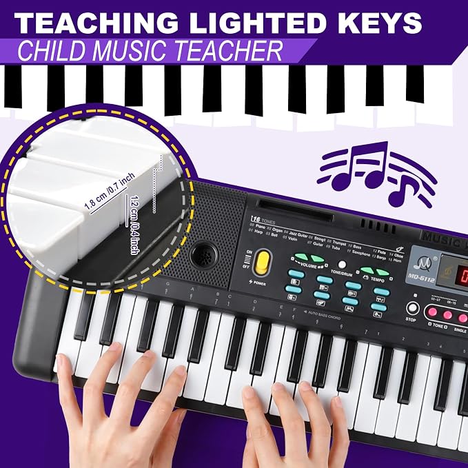 Kids Keyboard Piano - 61 Keys Fun Toy Toddler Electronic Pianos with Microphone | Explore Creativity | Unleash Child’s Talent, Perfect Educational Musical Toys Gift for Boys & Girls Ages 3-9