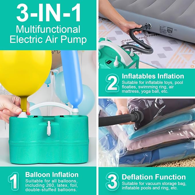 Electric Balloon Pump and Rose Gold Balloons