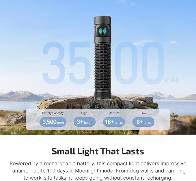 OLIGHT Baton4 Pro EDC Flashlight Rechargeable, 1600 Lumens Small Pocket LED Light with Tactical Switch and Magnetic & USB C Dual Charging, IPX8 for Home Use, Camping, Outdoor and Emergency (Black)