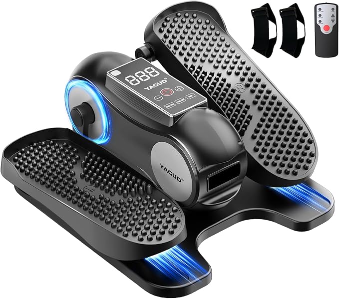 Yagud Under Desk Elliptical Machine, Elliptical Leg Exerciser as Seen on TV for Senior with Remote Control, Portable Quiet Electric Seated Pedal and 12 Adjustable Speed, Black