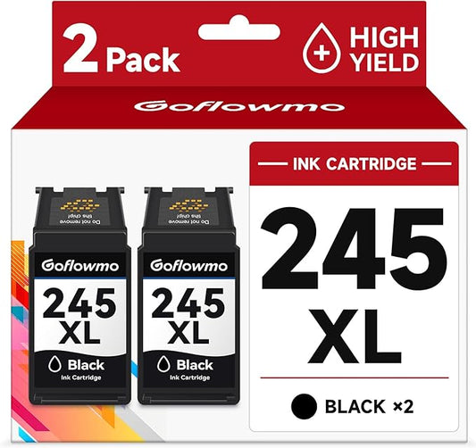245XL PG-245XL Black Ink Cartridge Replacement for Canon 245XL 245 PG245 XL High Yield use for PIXMA MG2525 MG3022 MX490 TS202 TS3322 TR4520 TS302 TR4527 Printer Ink Cartridge(2 Black)