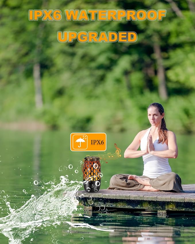 Upgraded Outdoor Bluetooth Speakers Waterproof, 10 Watt Surround HD Sound Multi-Sync Auto-Pairing up to 100 Speakers, Cool Gadgets Gifts for Men, Outdoor Speaker with Light for Patio Party (2 Pack)
