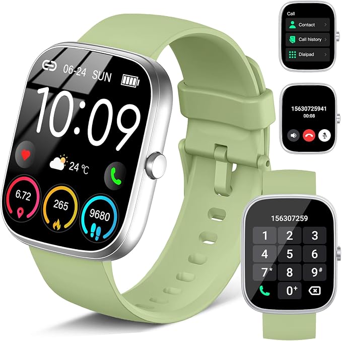 Smart Watch for Men Women, 1.91"HD Screen Smartwatch (Answer/Make Call), 2026 Fitness Tracker Heart Rate/Activity/Sleep Monitor, IP68 Waterproof,110+ Sport Modes,Step Counter for Android IOS Green