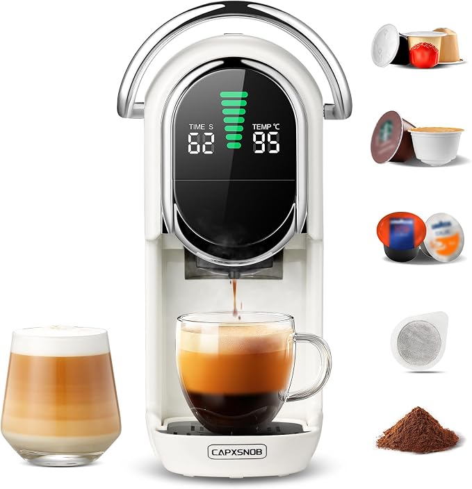 Magician1 Mini Multi-Pod Espresso Machine & Coffee Maker, Compatible with Nespresso Original, Dolce Gusto, Blue & ESE Pods, Ground, Adjustable Brew Size & Temp, Compact for Home, Office, Dorm & RV