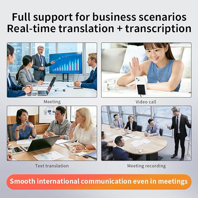 Portable AI Voice Translator Device, 146+ Languages Real-Time Two-Way Translator with Offline Support & Magnetic Stand, for Travel, Business & Language Learning