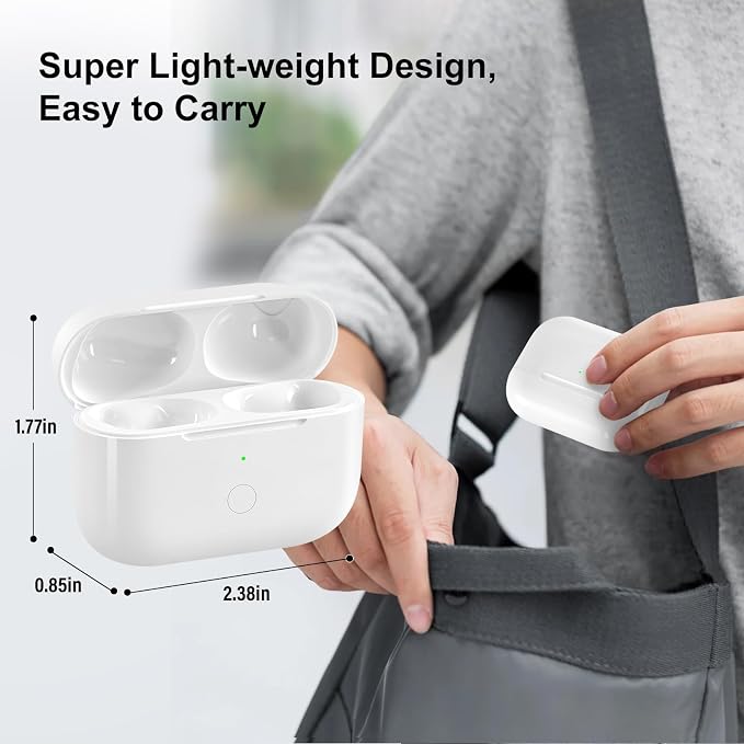 Wireless Charging Case Compatible with AirPod Pro 1st & 2nd Generation, Air Pod Pro 2 1 Charger Case Replacement to USB-C Without Earbuds