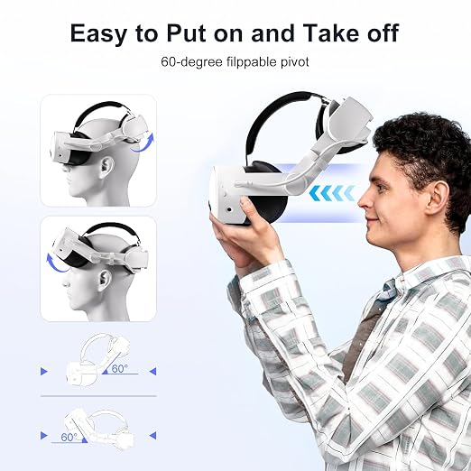 Hurra Head Strap with Battery Compatible with Meta/Oculus Quest 3/ 3S, 10000mAh Fast Charging Detachable Battery Pack Extend 5-7H Playtime, Adjustable Elite Strap Enhanced Support & Balance in VR