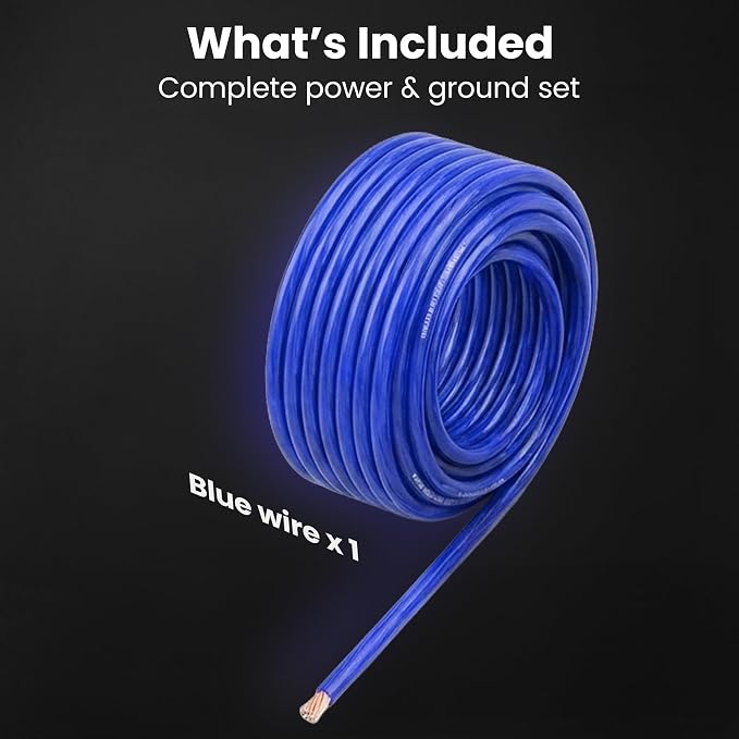 GEARit 8 Gauge Wire 25 ft Blue, 8 AWG Battery Cable CCA, Copper-Clad Aluminum Power Ground Wire for Car Audio Amp, Automotive, RV