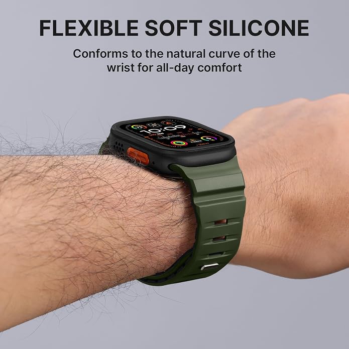 Bandletic Magnetic Watch band Compatible with Apple Watch Bands - Magnet Bands 49mm 46mm 45mm 44mm 42mm Men Women, Rugged Silicone Strap for iWatch Series 11/10/9/8/7/SE3/SE2/SE/6/5/4/3/2/1