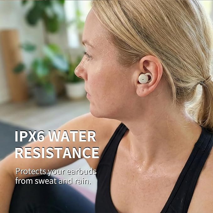 Smallest Invisible Sleep Earbuds, Comfortable Noise Blocking Wireless Headphones, Flat Bluetooth Ear Buds for Side Sleepers, Zero Pressure, No Lights/Alerts, Tiny Hidden Buds for Sleeping Sports
