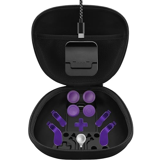 Complete Component Pack for Xbox Elite Controller Series 2 - Accessories Includes 1 Controller Carrying Case, 1 Charging Dock, 4 Thumbsticks, 4 Paddles, 1 Adjustment Tool and 1 Charging Cable(Purple)