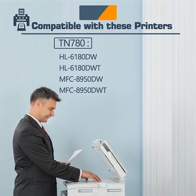 TN780 Compatible TN-780 Black Super High Yield Toner Cartridge Replacement for Brother TN-780 MFC-8950DW HL-6180DW HL-6180DWT MFC-8950DWT Toner.(2 Pack)