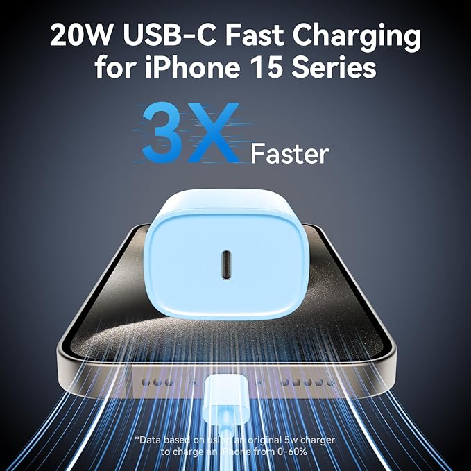 iPhone 17 16 15 Charger Fast Charging, 8FT iPhone 17 Pro Max Charging Cable(65W/3A) Long USB C Cord with 20W PD Fast iPhone 17 Pro Max Charger Block for iPhone 17/17 Pro Max/17 Air/16/15 Series, iPad