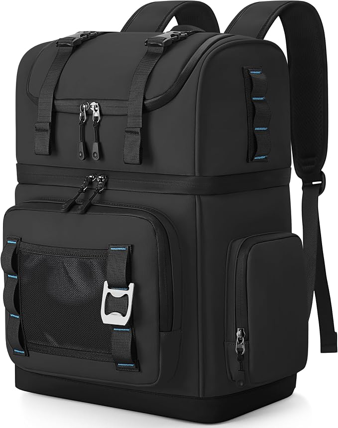 Large Waterproof Insulated Cooler Backpack for Men & Women, Double Decker Leak Proof Cooler Backpack for Beach, Camping, Picnic, Travel, 26L, 44Cans