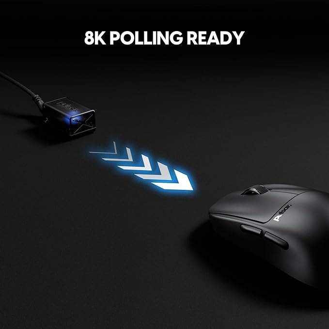 Pulsar Gaming Gears X2 Crazylight Wireless Gaming Mouse, Ultra Lightweight 1.38 oz (39g), Optical Switch, 32000 DPI, 750 IPS, XS-1 Sensor, 8k Compatible (Medium, Jet Black)