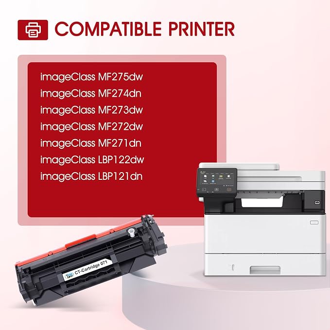 071 071H Black Toner Cartridge Replacement for Canon 071 071H ImageClass MF273dw MF272dw LBP122dw LBP121dn MF275dw MF274dn MF271dn MF270 LBP120 Printer (2-Pack, with Chip)