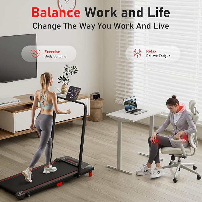 Walking Pad, Incline Walking Pad Treadmill, Under Desk Treadmills 265 Lbs Capacity, 2.5HP Low Noise Portable Running Machine for Home and Office, with LED Display, Remote Control