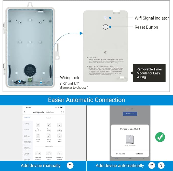 DEWENWILS Pool Timer, WiFi Smart Switch, Heavy Duty 40A 120-277 VAC 2HP, Compatible with Smart Phone, Alexa, Google Assistant, ETL Listed