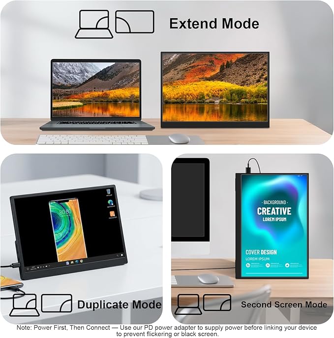 IBW 15.6" Portable Monitor Touchscreen, 1080P FHD IPS Travel Monitor with Tempered Glass, 10-Point Touch, Dual Speakers & Kickstand, USB-C HDMI External Monitor for Laptop MacBook Phone PS5 Switch