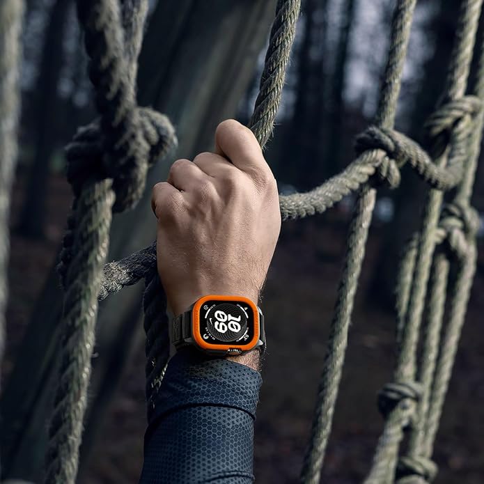 Bandletic Rugged Case with Band Compatible with Apple Watch 49mm(Ultra 3/2/1),46mm(Series 11/10), 45mm(Seriess 9/8/7),44mm(SE3/SE2/SE/6/5/4), Protective Cover Sport Accessories for iWatch Men