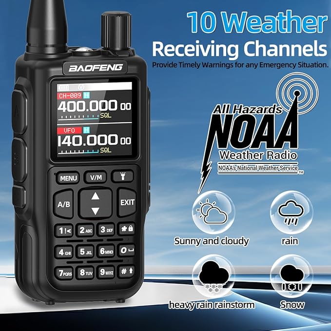 Baofeng Ham Radio Handheld UV-5R MINI-5 Rechargeable Walkie Talkies Long Range for Adults Two Way Radio Dual PTT APP Programming Copy Frequency NOAA with USB-C Charging Hunting Survival Gear