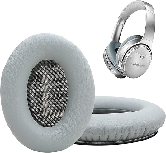 Replacement Ear Cushions for Bose QuietComfort 35 QC35 QC35ii QC45 QC25 QC15, Headphones Earpads with Protein Leather& Memory Foam (Grey)