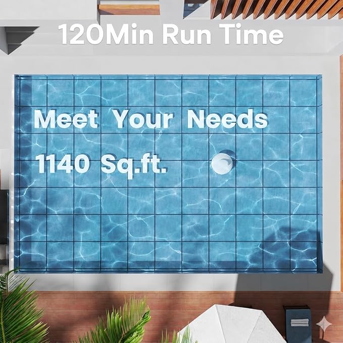 [2026 New] AQUVII K2 Pool Robotic Pool Cleaner, 120-Min Runtime, Powerful Suction for Above Ground & In-Ground Flat Pools up to 1140 Sq.ft, Self-Parking, Lightweight