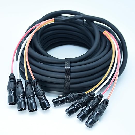 Arklove 70ft Snake Cables Audio Balanced Patch XLR to XLR Cable 4 Channel Connector Digital Splitter Microphones Stage & Studio Recording Equipment Profesional Cable