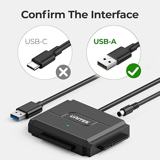 Unitek SATA/IDE to USB 3.0 Adapter, IDE/SATA Hard Drive Recovery Converter for Universal 2.5"/3.5" Inch External HDD/SSD, Support 10TB